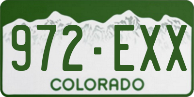 CO license plate 972EXX
