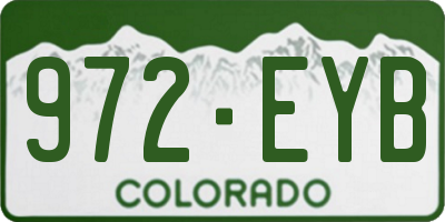 CO license plate 972EYB