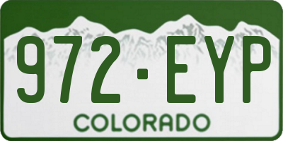 CO license plate 972EYP