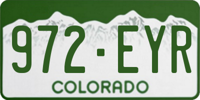 CO license plate 972EYR