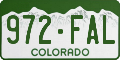 CO license plate 972FAL