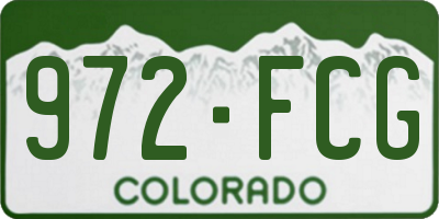 CO license plate 972FCG