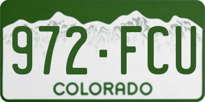 CO license plate 972FCU