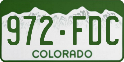 CO license plate 972FDC