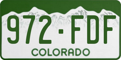 CO license plate 972FDF