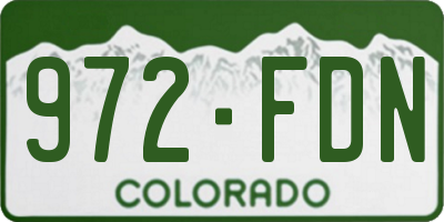CO license plate 972FDN