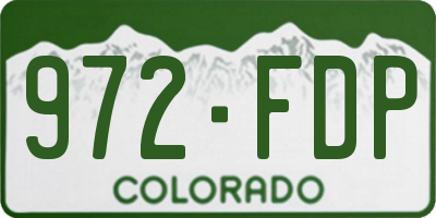 CO license plate 972FDP