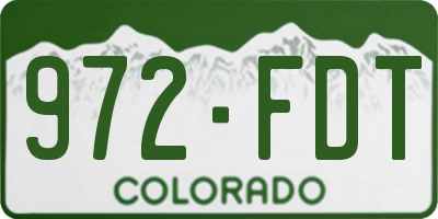 CO license plate 972FDT