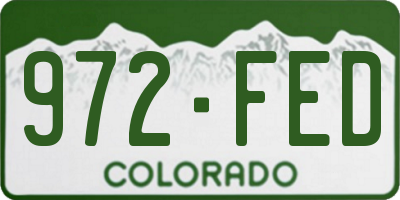 CO license plate 972FED