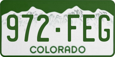 CO license plate 972FEG