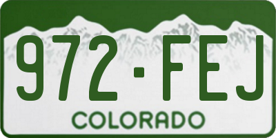 CO license plate 972FEJ