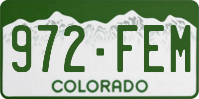 CO license plate 972FEM