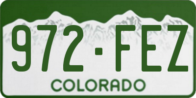 CO license plate 972FEZ