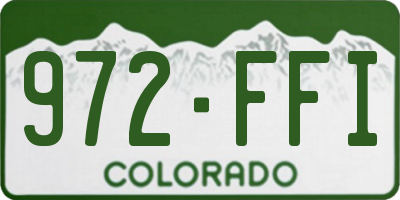 CO license plate 972FFI
