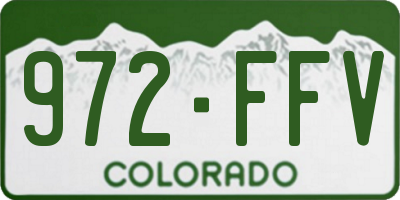 CO license plate 972FFV