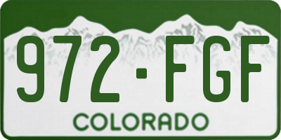 CO license plate 972FGF