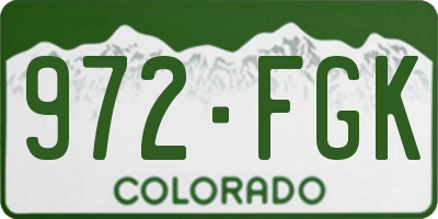 CO license plate 972FGK