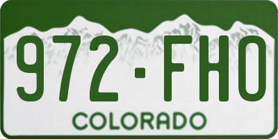 CO license plate 972FHO