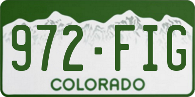 CO license plate 972FIG