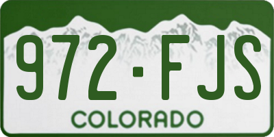 CO license plate 972FJS