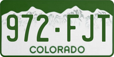 CO license plate 972FJT