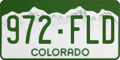 CO license plate 972FLD