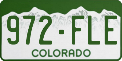 CO license plate 972FLE