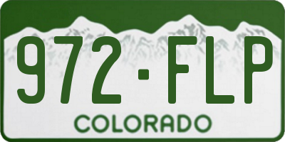 CO license plate 972FLP