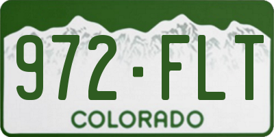 CO license plate 972FLT