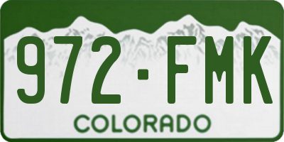 CO license plate 972FMK