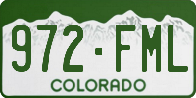 CO license plate 972FML