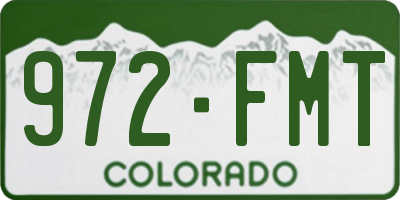 CO license plate 972FMT