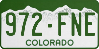 CO license plate 972FNE