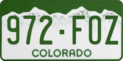 CO license plate 972FOZ