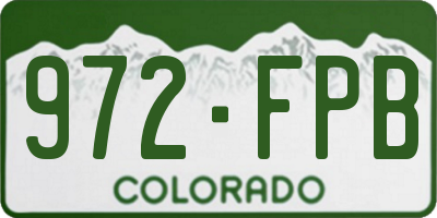 CO license plate 972FPB