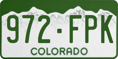 CO license plate 972FPK