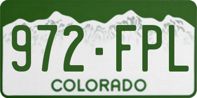 CO license plate 972FPL