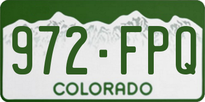 CO license plate 972FPQ