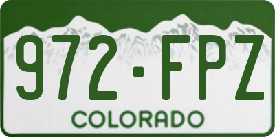 CO license plate 972FPZ