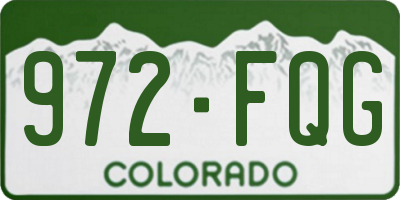 CO license plate 972FQG