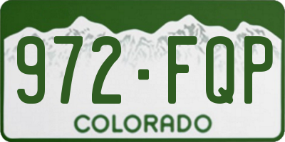 CO license plate 972FQP