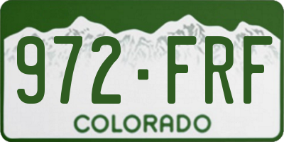 CO license plate 972FRF