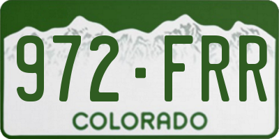 CO license plate 972FRR