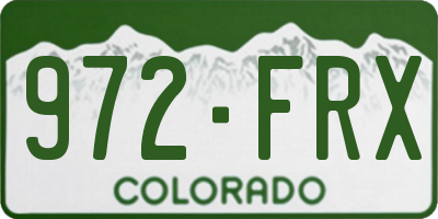 CO license plate 972FRX