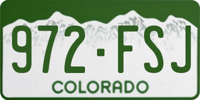 CO license plate 972FSJ