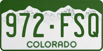 CO license plate 972FSQ