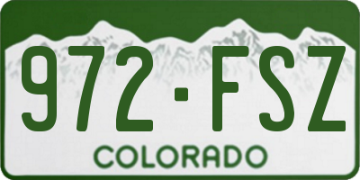 CO license plate 972FSZ