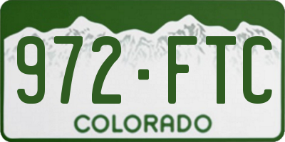 CO license plate 972FTC