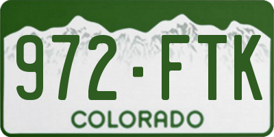 CO license plate 972FTK