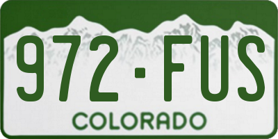 CO license plate 972FUS